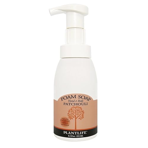 Plantlife Patchouli Foam Soap - Gentle, Moisturizing, Plant based Foam Soap - Ideal for use as a Hand & Body wash, Shaving Cream, and Foaming Fun