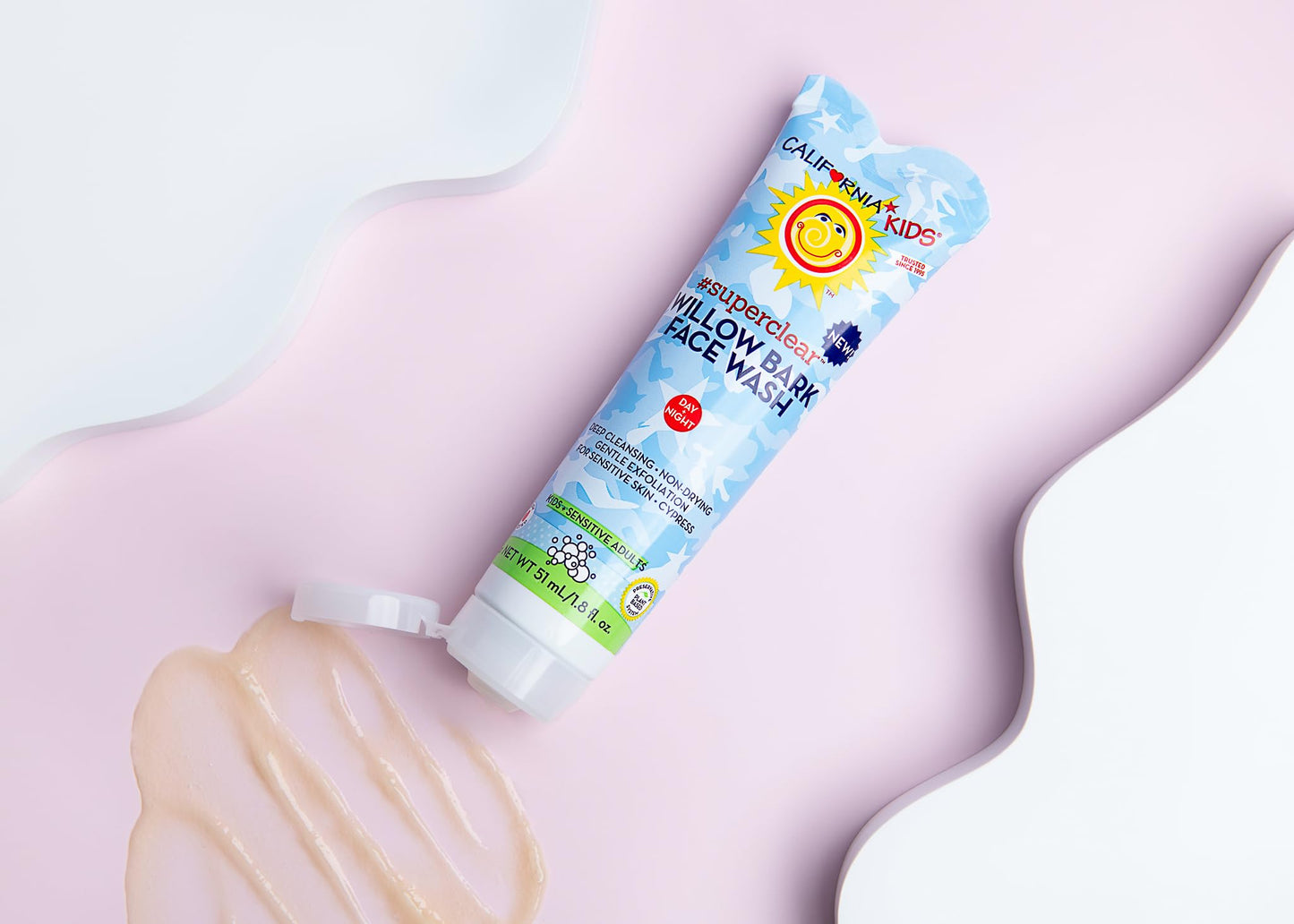 California Kids Face Wash | Gentle Exfoliating Face Wash For Kids + Teens | Mild Salicylic Acid Cleanser For Sensitive Skin | 1.8 oz. / 51 mL