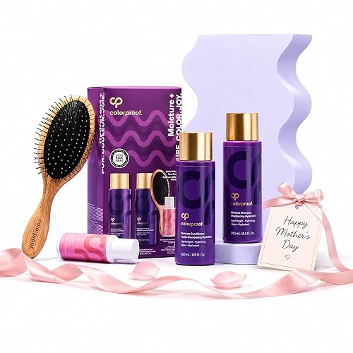 ColorProof Mothers Day Moisturizing Gift Set | Relaxation Gifts For Women Hair Care | Complete Set With Moisture Shampoo, Conditioner, Overnight Serum