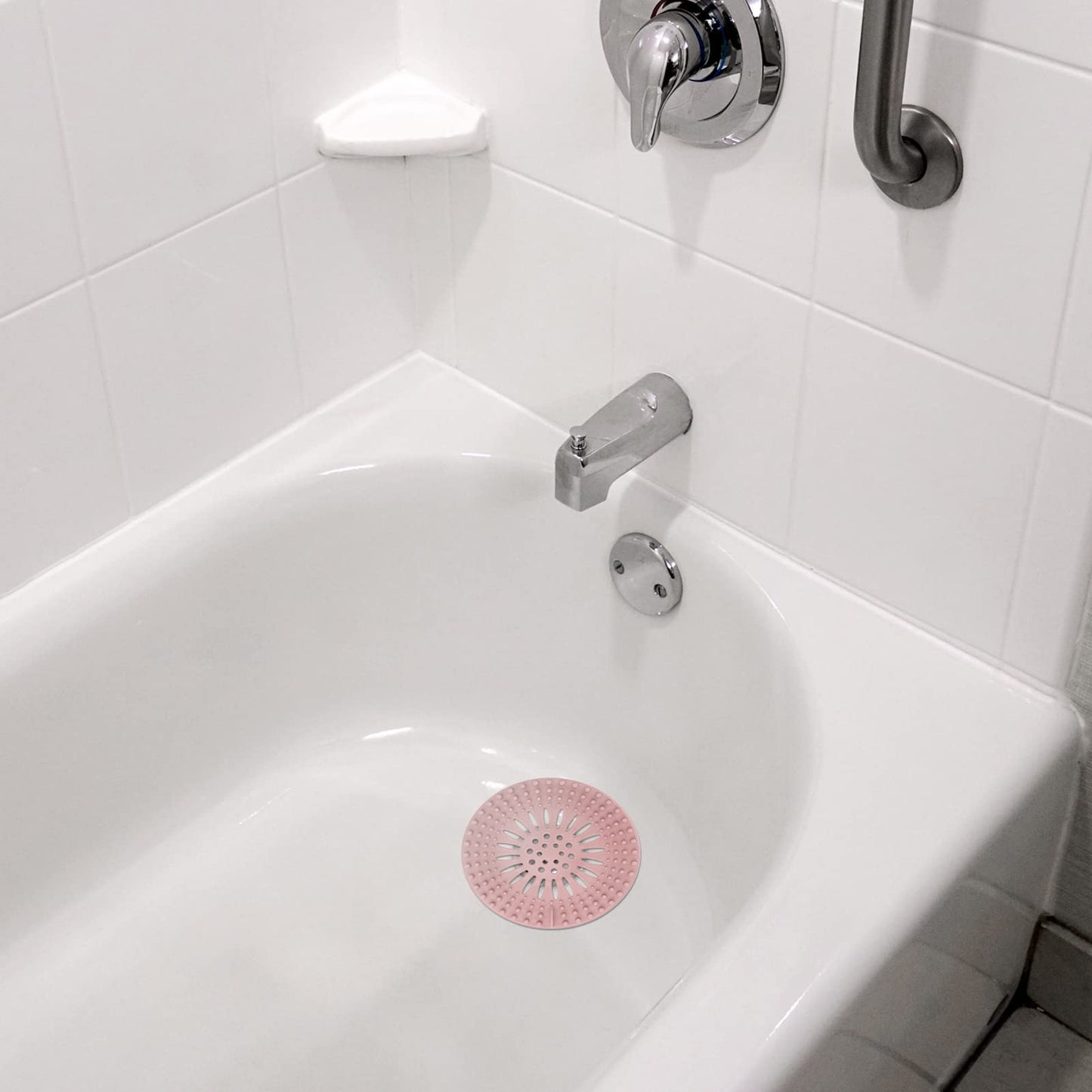 Gotega Sink Drain Strainers, Hair Catcher Shower Drain Covers, Flexible TPR Material, Multi-Color for Bathroom Tub, Shower & Sink, 5-Pack