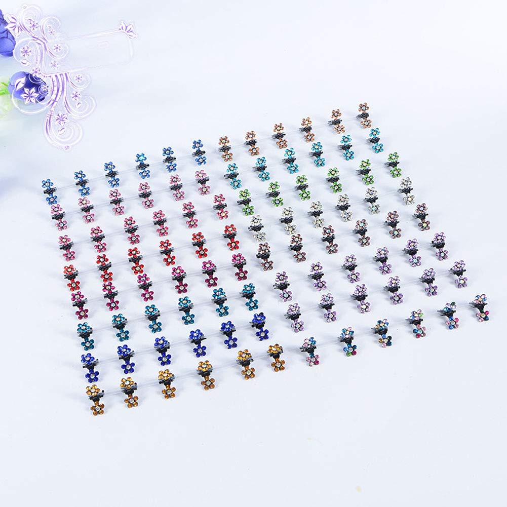 Suoirblss 30PCS Multicolored Mini Claw Hair Clips Crystal Rhinestone Barrette Hair Claw Clip Hair Bangs Pin Hair Accessories