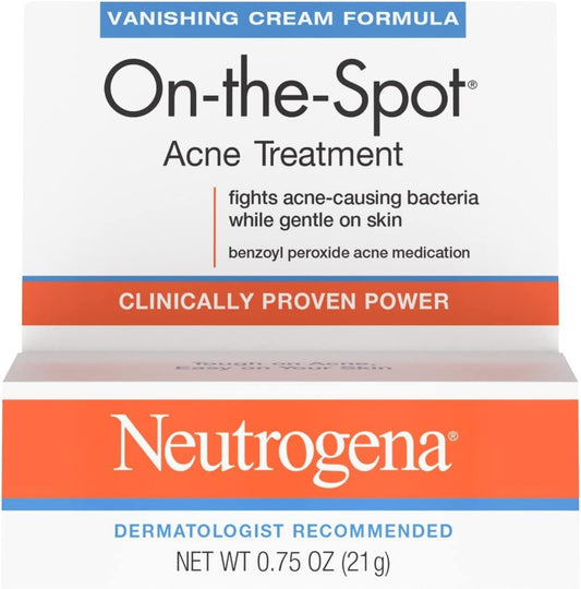 Neutrogena On-The-Spot Acne Treatment Vanishing Cream Formula 0.75 oz (Pack of 5)