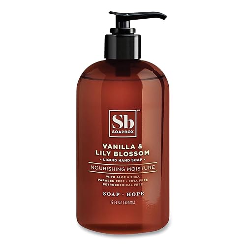 SBS Soapbox Hand Soap, Vanilla and Lily Blossom, 12 oz Pump Bottle, 12/Carton (00679CT)