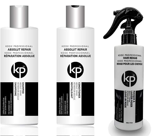 3PC Bundle: Kode Professional Absolut Repair Shampoo, Conditioner and 8oz Hair Rehab Kit (8oz Rehab Kit)