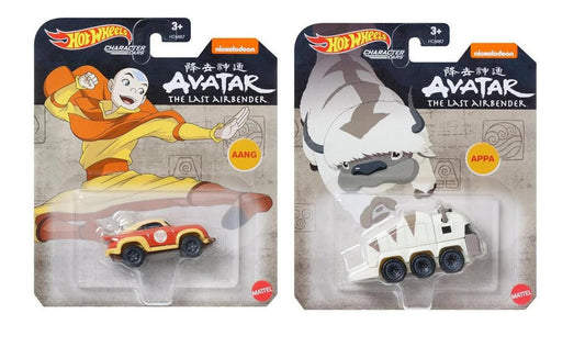 Hot Wheels Avatar Character Cars Set of 2 Diecast Vehicles with Aang and Aapa