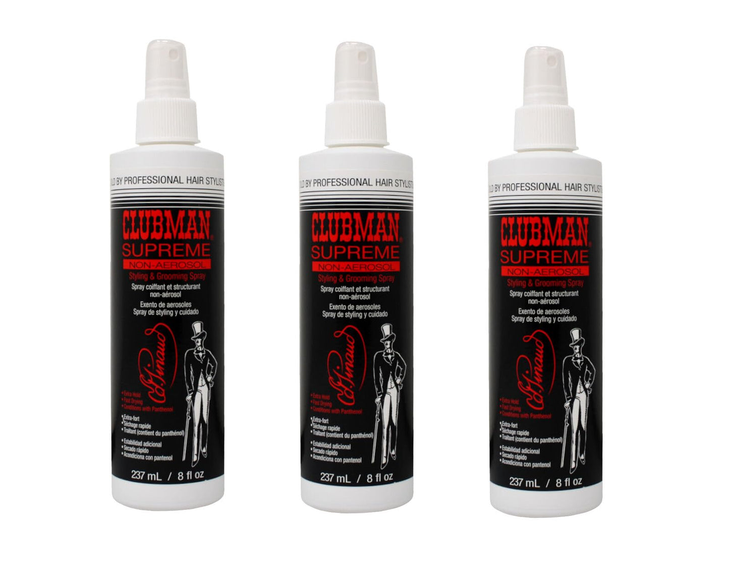 Clubman Supreme Non-Aerosol Styling & Grooming Spray 8 oz (Pack of 3)
