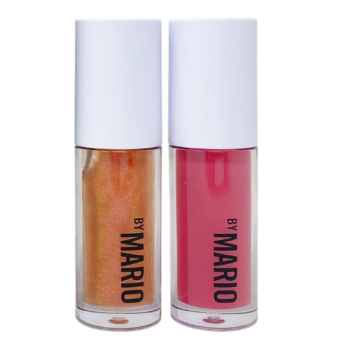 BY MARIO Makeup SuperShine Lip Gloss Duo Gift Set - Rose Gold and Rose Glaze (Full Size)