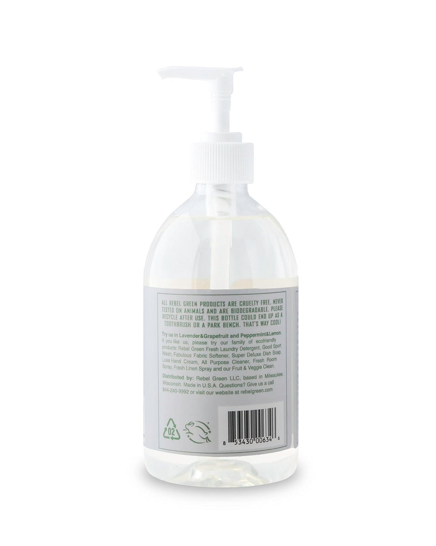 Rebel Green, Hand Soap Unscented, 16.9 Ounce