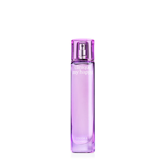 Clinique My Happy Fragrance Spray, Cocoa & Cashmere | Notes of Cocoa, Vanilla + Musk | Perfumes for Women, Mini Travel Size, 0.5 Fl Oz