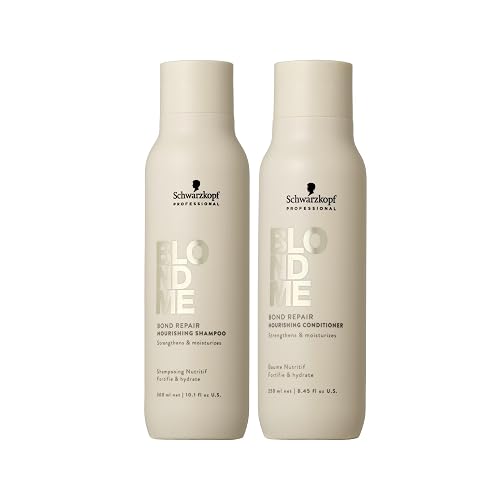 BLONDME Bond Repair Nourishing Shampoo & Conditioner Bundle | Cleanse, Hydrate & Detangle for Strong, Healthy Blonde Hair, Everyday | Strengthens Hair