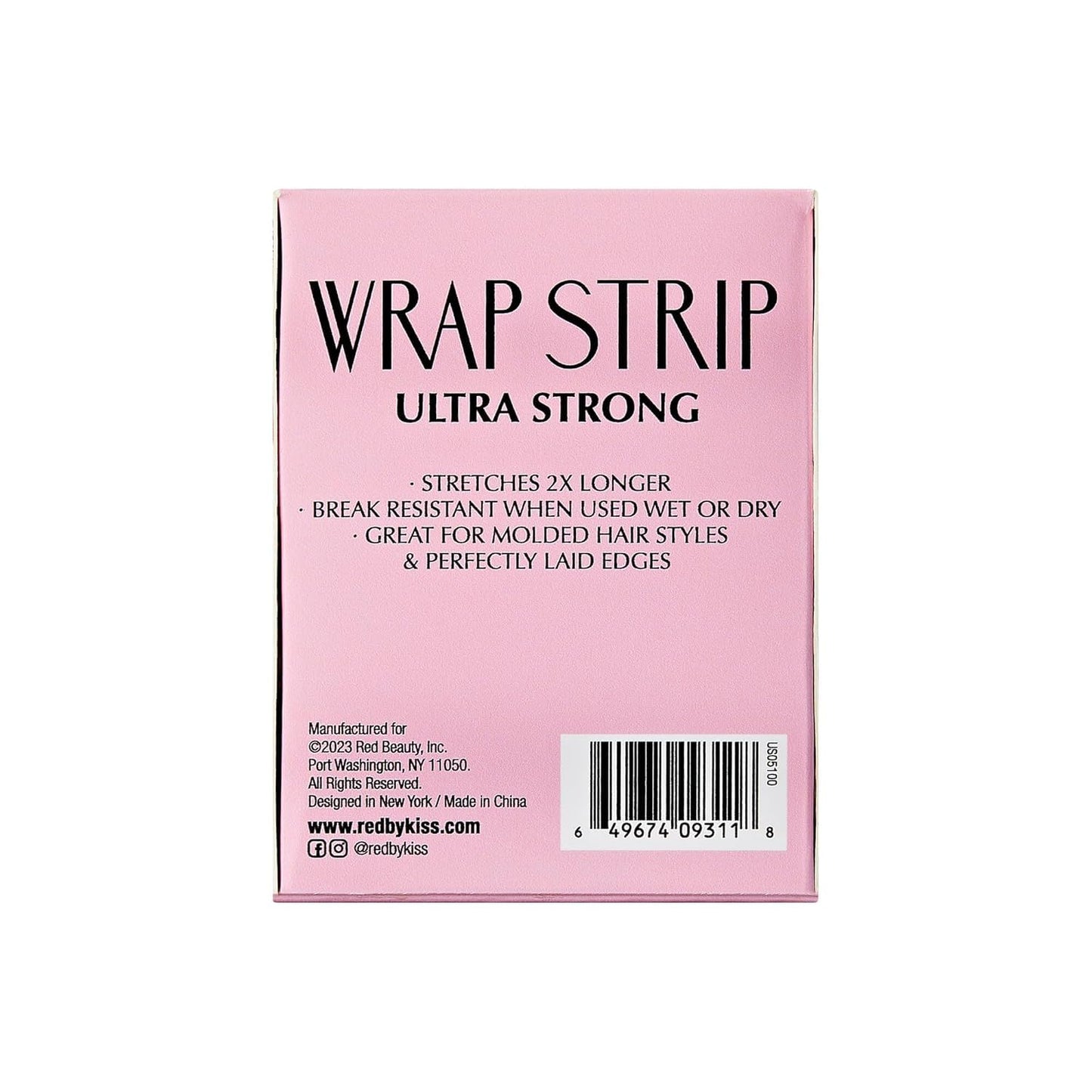 Red by Kiss Hair Wrapping Strip, Ultra Strong 2X Longer Stretch, 40 Strips, Suitable for Wet/Dry Hair, White, Styling Paper for Sleek Hairstyles