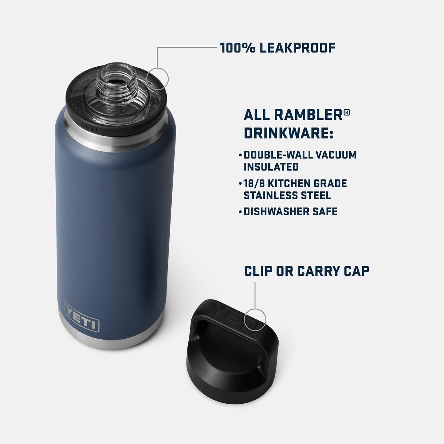 YETI Rambler 36 oz Bottle, Leakproof, Vacuum Insulated, Stainless Steel with Chug Cap, Key Lime