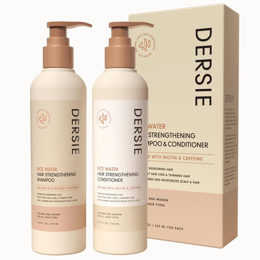 Rice Water Hair Growth Shampoo and Conditioner: Hair Growth Shampoo and Conditioner Infused with Biotin and Caffeine for Thinning Hair (Rice Water