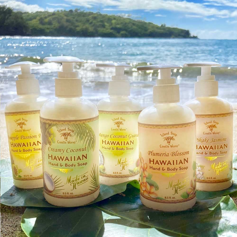 Island Soap & Candle Works Botanical Liquid Hand Soap - Vegan Hand Soap for Men and Women - Luxury Skincare for Bathroom - Hawaiian Gifts