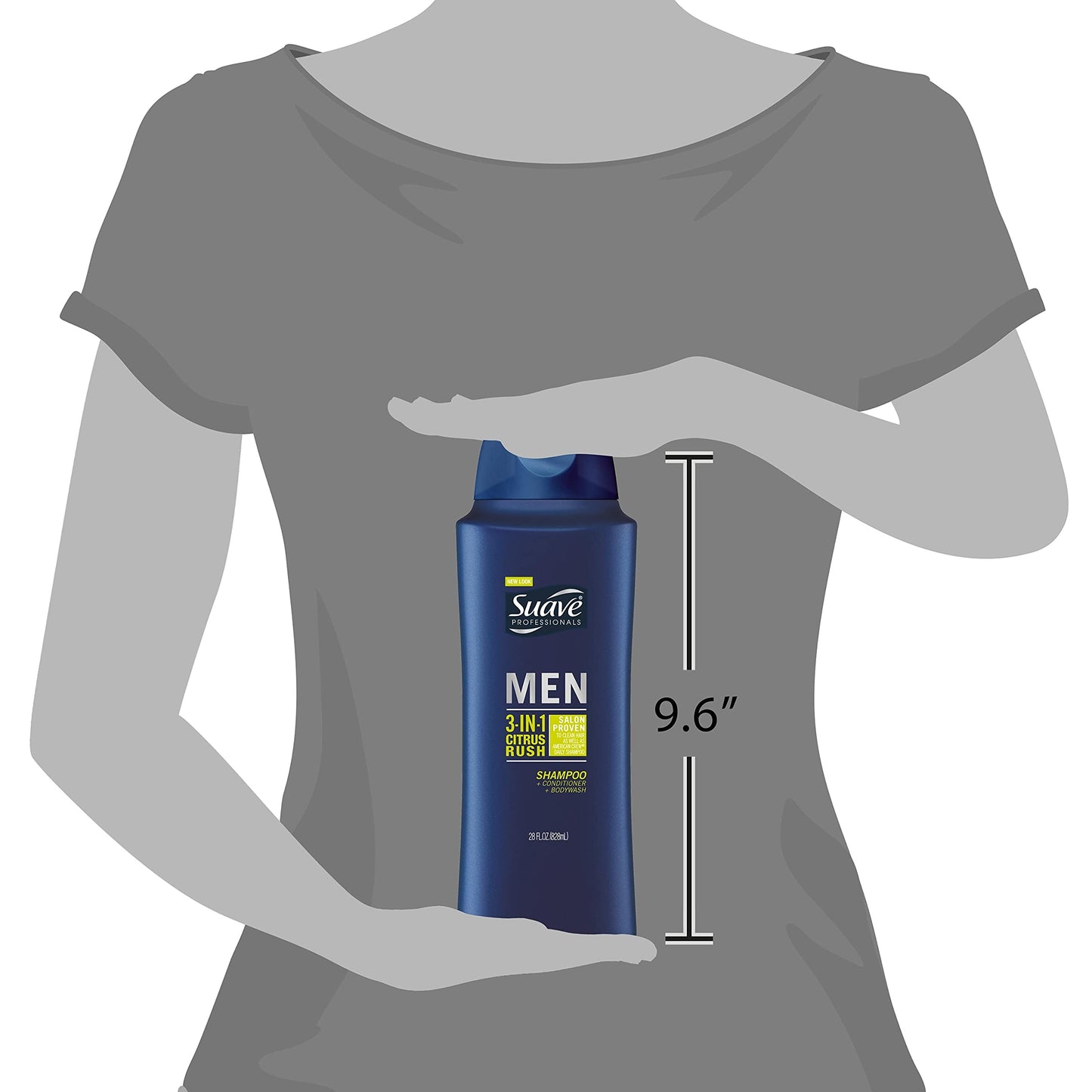 Suave Men 3 in 1 Shampoo Conditioner and Body Wash Citrus Rush 28 oz (Pack of 3)