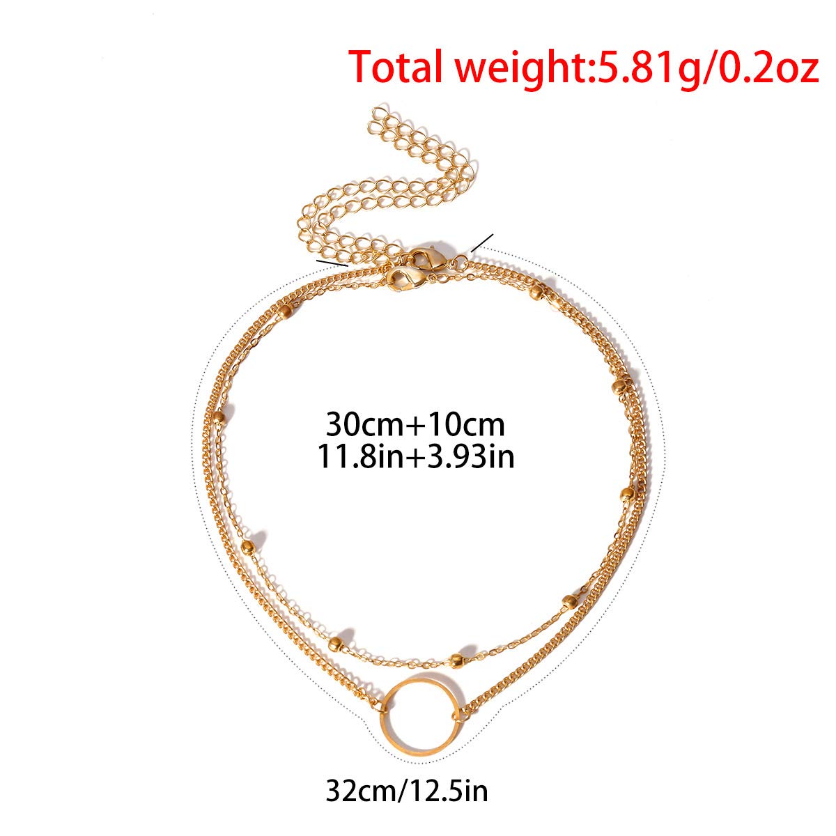 DOUBNINE Dainty Necklace Ring Layered Choker Sets Boho Simple Everyday Jewelry Women Fashion