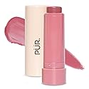 PÜR MINERALS Silky Tint Creamy Multitasking Blush Stick with Peptides, Sparkling Rose - Blush Stick with Natural, Healthy-Looking Glow & Ultra-Creamy