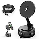 Wireless Car Charger,Strong Magnetic Phone Holder, [15W Wireless Faster Charging],360° Adjustable Foldable Phone Holder for Car/Mirror/Smooth Surface…