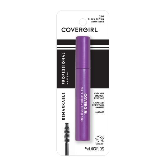 COVERGIRL Professional Remarkable Waterproof Mascara Black Brown 210, 0.3 Ounce (packaging may vary)