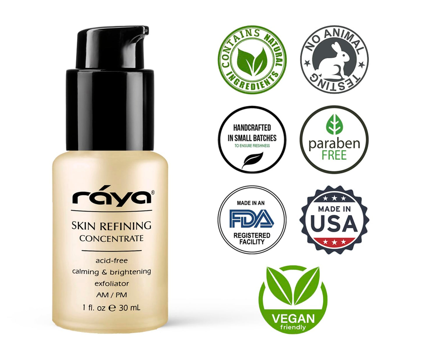 RAYA Skin Refining Concentrate (R-511) | Facial Serum for All Skin Types - Exfoliating, Pore-Minimizing & Complexion-Smoothing | Includes Vitamin C