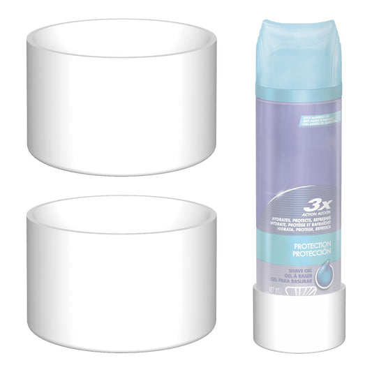 Linkidea 2 Pack Shaving Gel & Cream Can Anti-Rust Holder, Silicone Bottom Protector for Bathroom Countertop, Compatible with Aveeno, Gillette, Nivea Beauty and Personal Care Linkidea