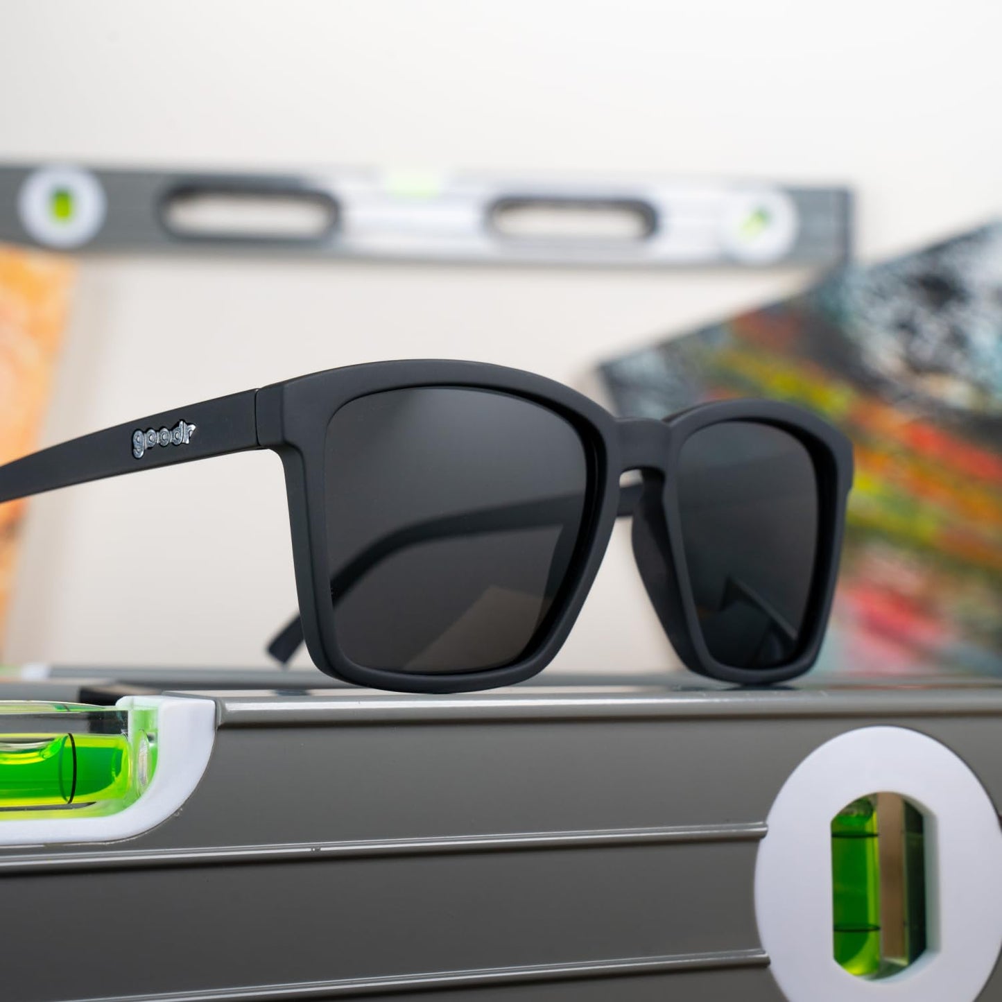 goodr Get On My Level Polarized Round Sunglasses for Men & Women, Small Sized (LFG), Black Solid Frames with Black Non-Reflective Lens, UV400…