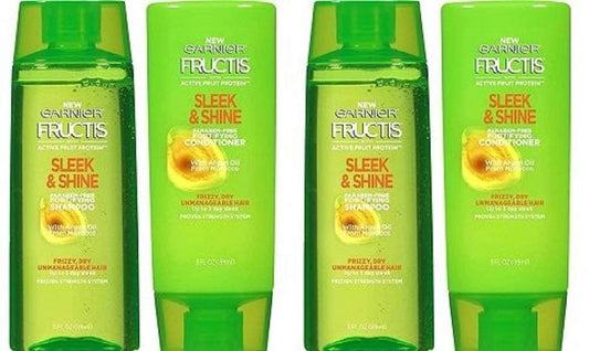 Garnier Fructis Sleek & Shine 2 Shampoo + 2 Conditioner 3 oz Travel Personal Size Beauty & Personal Care Garnier