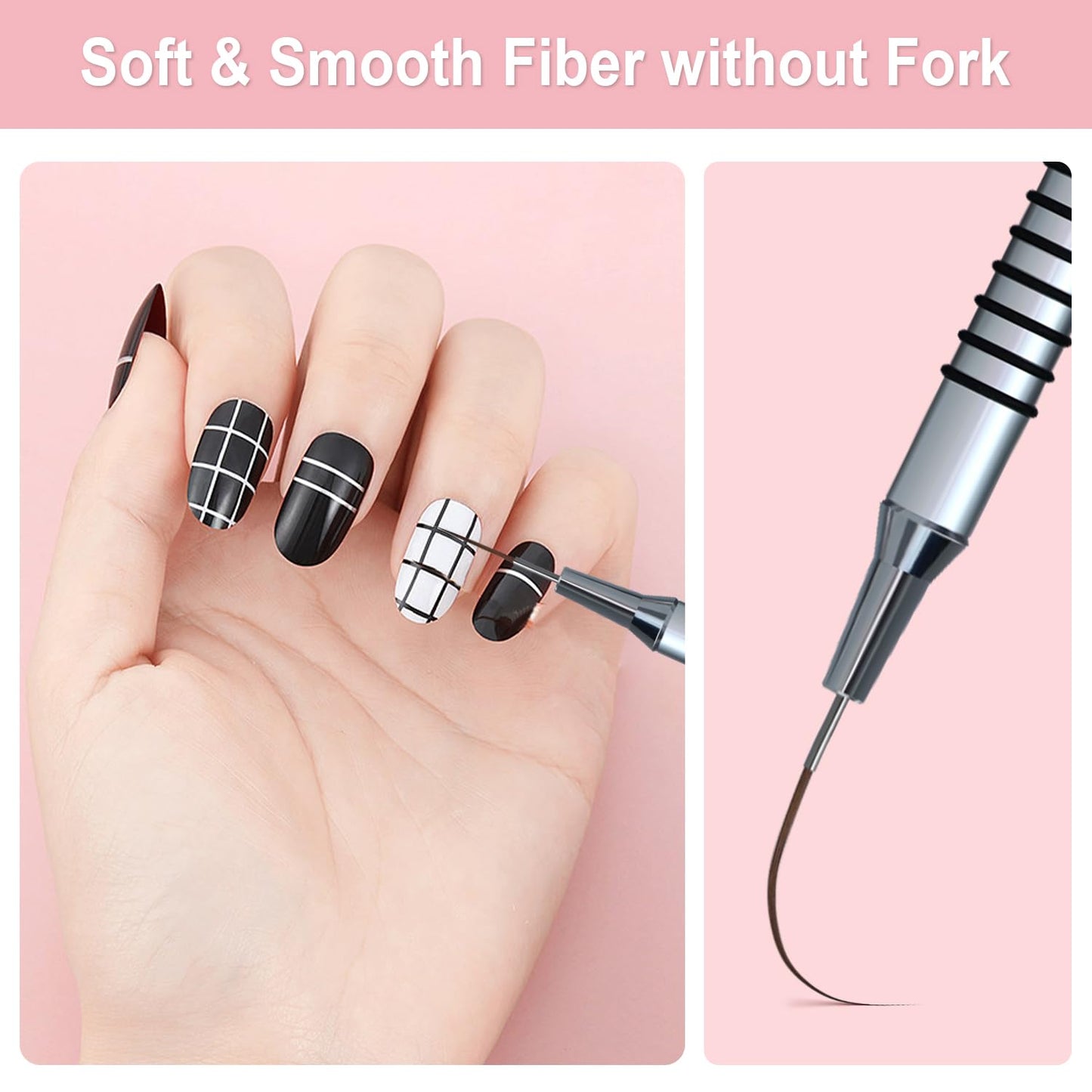 Komall Metallic Nail Art Brushes, 6Pcs Non-slip Liner Brushes Set, Silver Beauty and Personal Care Komall