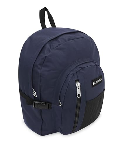 Everest Backpack with Front Mesh Pocket, Navy, One Size