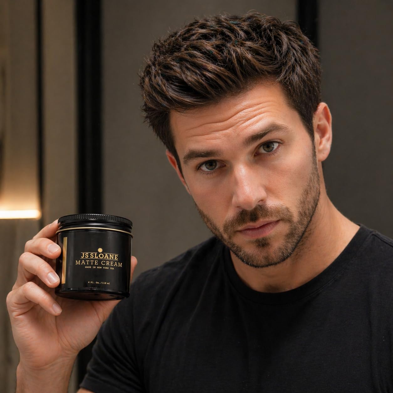 JS Sloane Matte Cream for Men - Water-Soluble Hair Styling Cream, Natural Matte Finish, Light to Medium Hold, Texturizing Grooming Product