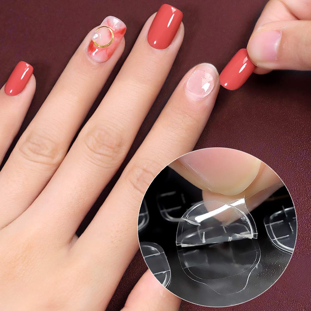 1200 Pcs 50 Sheets Double Side Glue Nail Sticker for Press on Nail Sticky Tabs,Waterproof Breathable False Nail Tips Jelly Adhesive Tabs Nail Glue