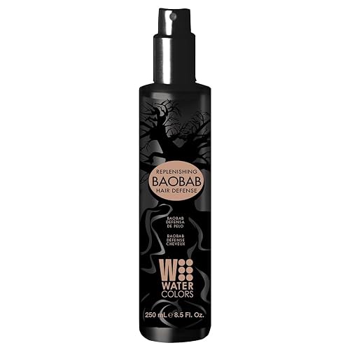 Watercolors Baobab Hair Defense. Replenishing, Anti Humidity, Anti Frizz, Anti Aging, Curl Defining Protecting Spray-8.5oz.