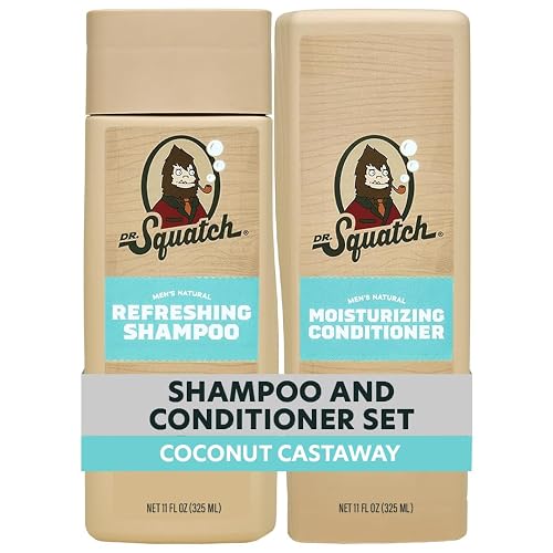 Dr. Squatch Men's Natural Shampoo and Conditioner Set - Sulfate & Paraben Free Natural Shampoo and Conditioner for Men - Scalp Nourishing Formula