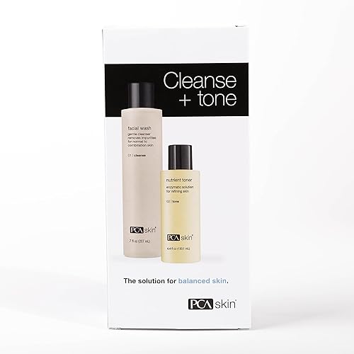 PCA SKIN Cleanse and Tone Skincare Kit, Foaming Face Wash and Nutrient Face Toner Kit, 2 Bottle Skincare Kit