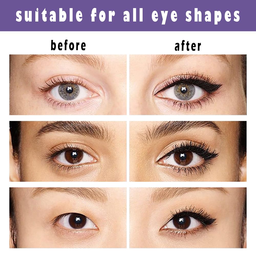 Linble Winged Eyeliner Stamp Set, 4 PCs Dual-ended Eyeliner Pens with Felt Tip & Wing Stamp, Long Lasting and Smudge Proof Eye Makeup for Women