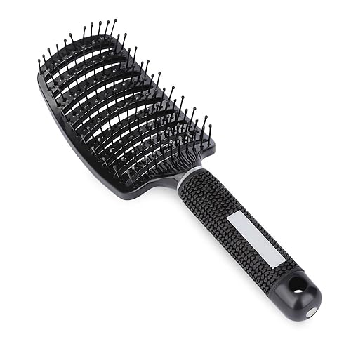 Vent Blow Dryer Hair Brush, Women Thick Long Curly Paddle Detangling Massage Brush, Fast Drying Straight Volume Comb, Curved Anti Static Styling Tool