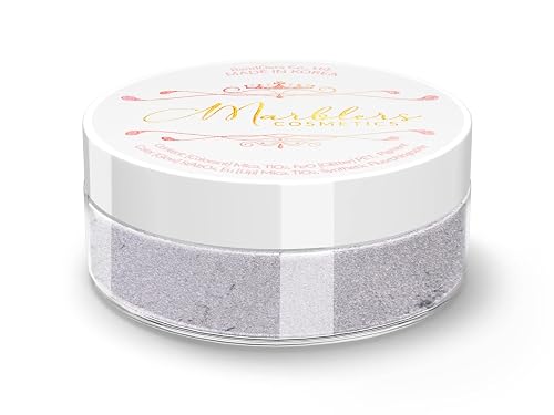 MARBLERS Fine Natural Mica Powder [Lavender Gray] 0.11oz (3g) | Highly Pigmented | Non-Toxic, Vegan, Cruelty-Free | Eyeshadow, Body Butter, Nail