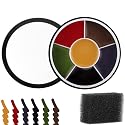 6 Color Bruise Wheel for Special Effects, FX Bruise Wheel, with 1pc Sponge, Halloween Bruise Makeup Kit, SFX Paint, for Clothes Face Body Paint