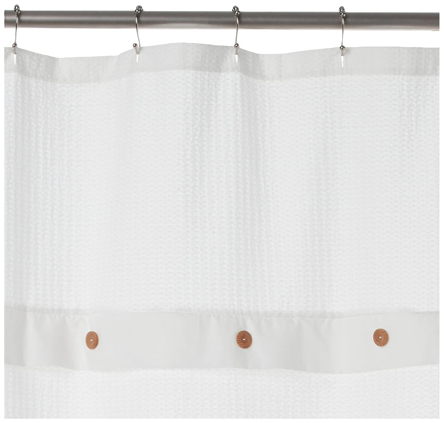 Madison Park Finley 100% Cotton Shower Curtain, Waffle Weave Texutre Minimalistic Design, Modern Bathroom Decor, Machine Washable, Fabric Privacy…