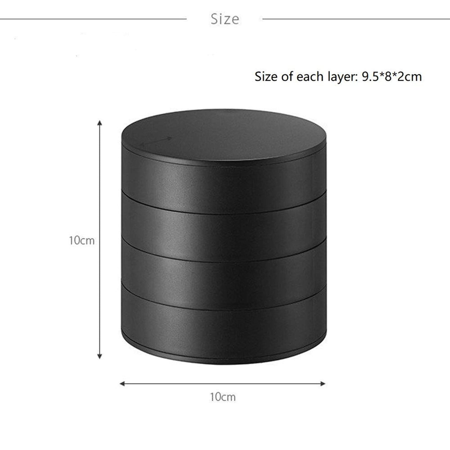 Maxbei Jewelry Organizer Case 360 Degree Round Rotating Jewelry Storage Box Necklace Bracelet Ring Earring Display Tray Holder