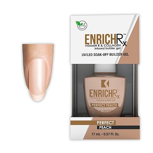 KUPA EnrichRx Builder Gel, Perfect Peach, Vitamin E & Collagen Infused, UV/LED Soak-Off Gel Brush On Natural Nail, 0.57 Fl Oz Beauty & Personal Care KUPA