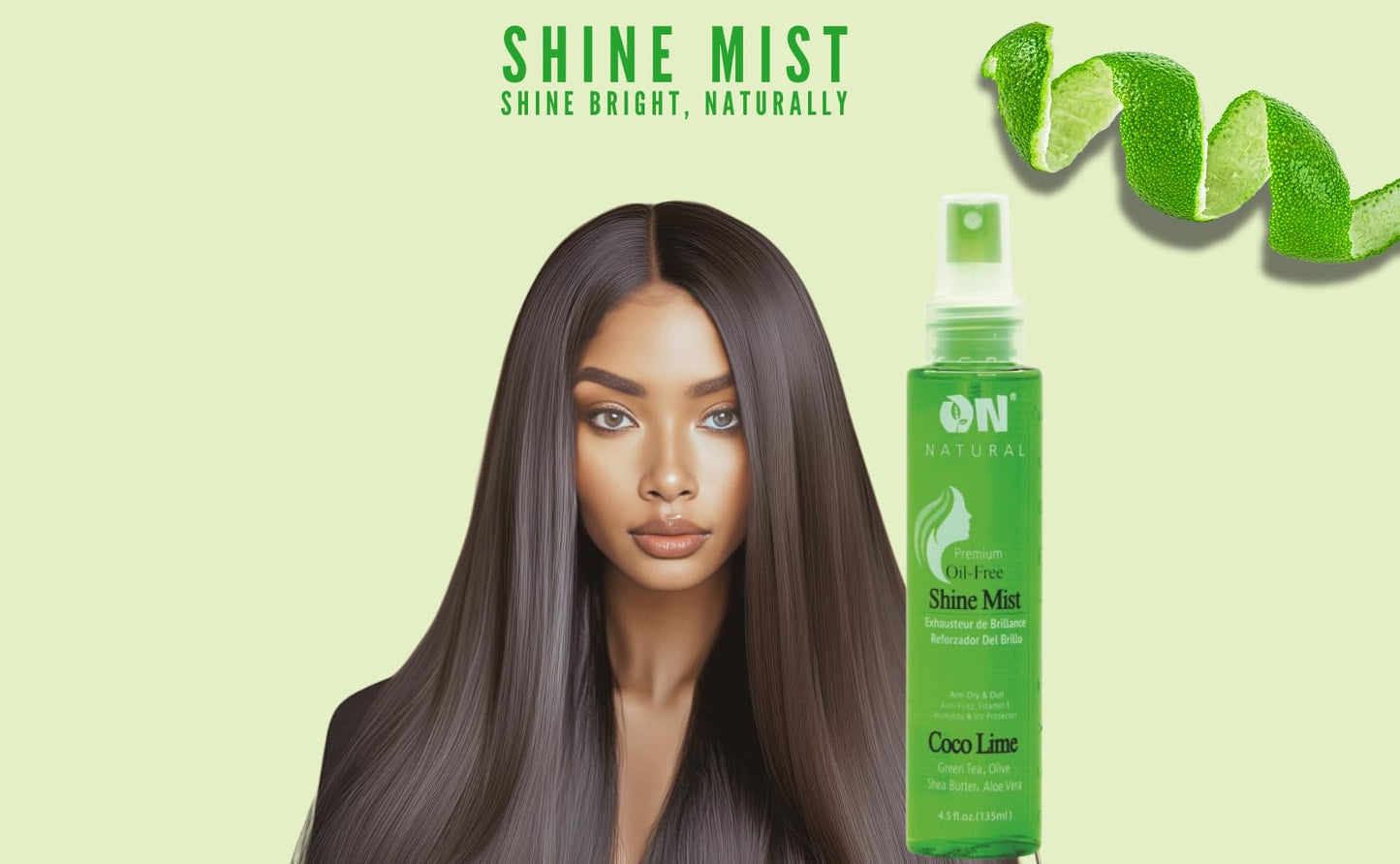 On Organic Natural Premium Oil-Free Weave & Wig Shine Mist Coco Lime 4.5 oz