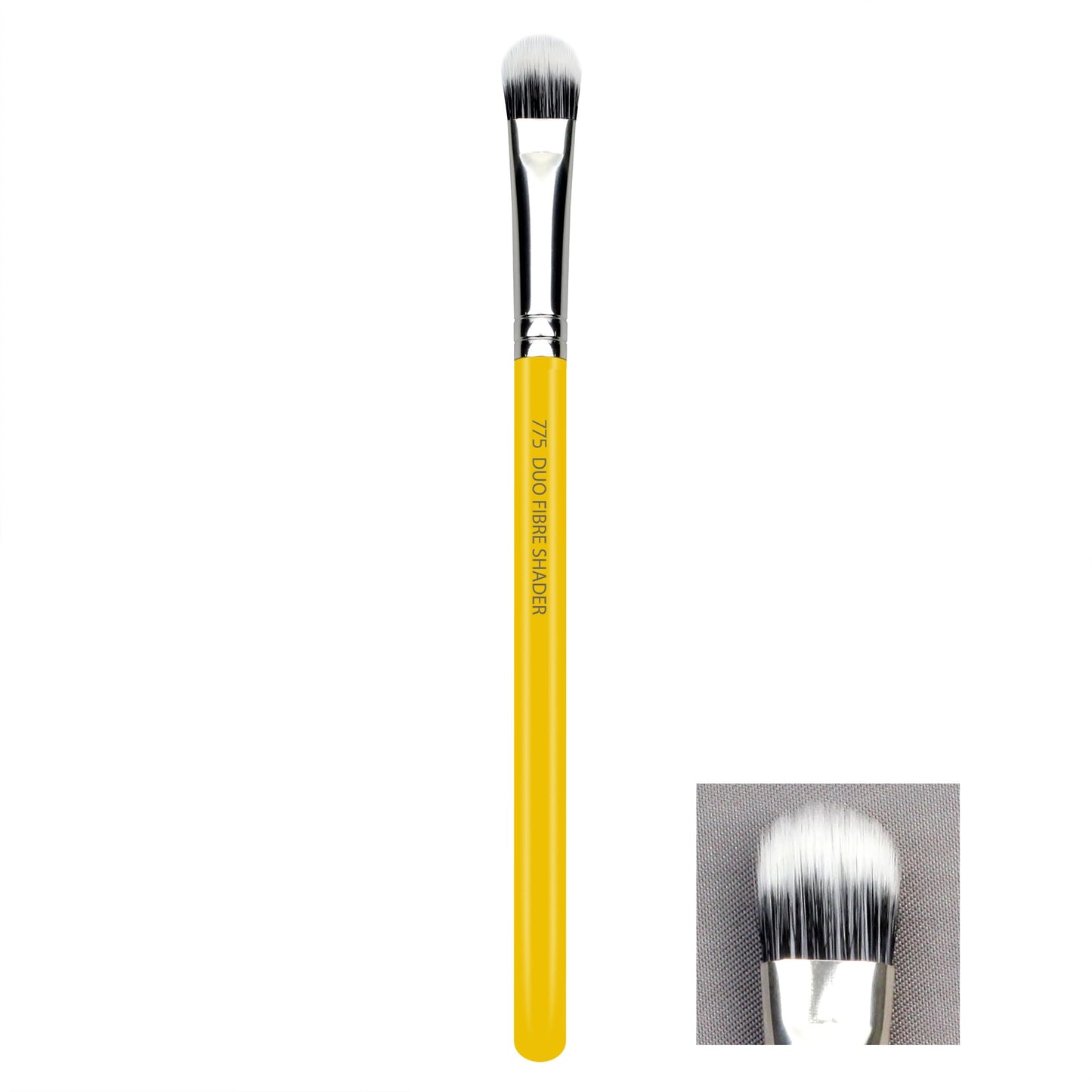 Bdellium Tools Professional Makeup Brush - Studio Series 775 Duo Fiber Shader - With Soft Synthetic Fibers, For Shading (Yellow, 1pc)
