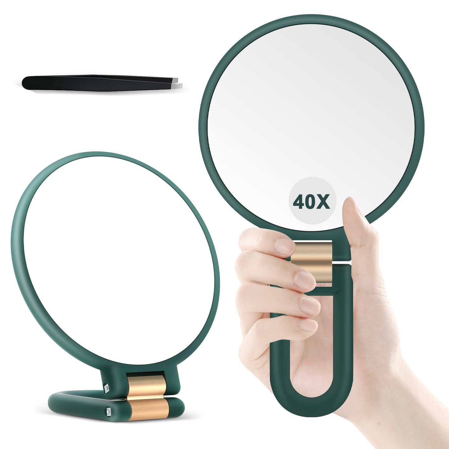 B Beauty Planet 40X Magnifying Mirror, Hand Mirror with Handle, Double Sided Hand Mirror with 40X/1X Magnification, Travel Essential Portable Foldable Beauty and Personal Care B Beauty Planet Default Title