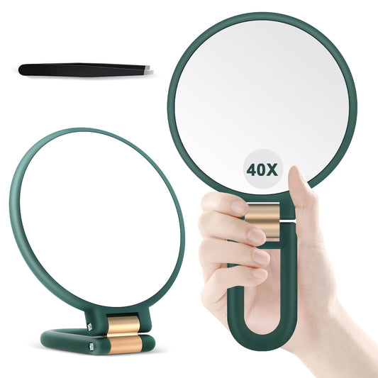 B Beauty Planet 40X Magnifying Mirror, Hand Mirror with Handle, Double Sided Hand Mirror with 40X/1X Magnification, Travel Essential Portable Foldable Beauty and Personal Care B Beauty Planet Default Title