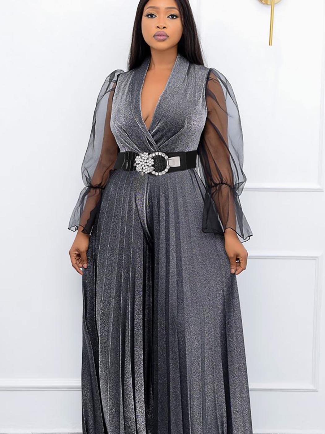 Vivilly Women's Rhinestone Belt Black Crystal Stretchy Retro Wide Waist Belt Flower Cinch Belt for Dress (Flower, M, Black)