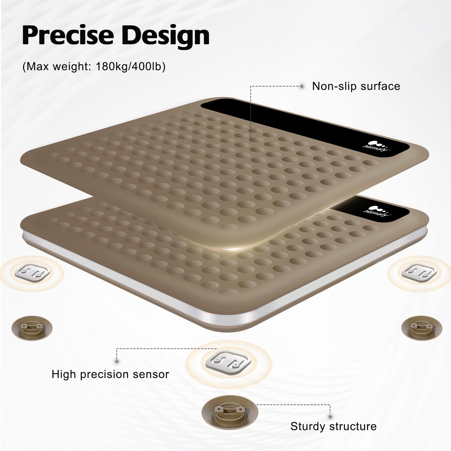 himaly Digital Body Weight Scale Bathroom Scale, Step-On Technology High Precision Measurements Scales with Large Non Slip Silicone Platform and LCD…