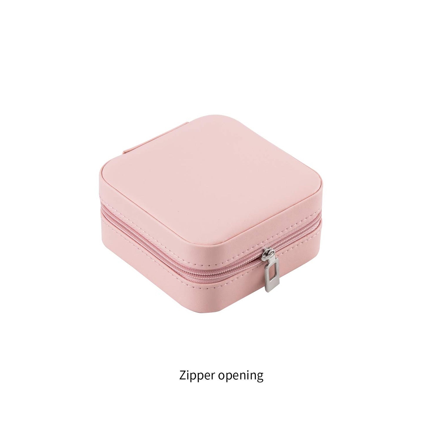 Zip Jewelry Box for Necklace/Ring/Earring/Bracelet,Travel Jewelry Organizer,Small/Mini Jewelry Case,Portable Jewellery Box for Women/Girls/Mens (Pink)
