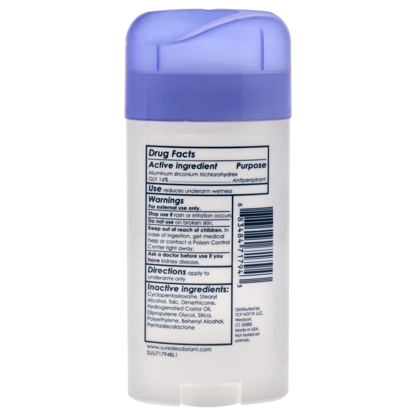 Sure Original Solid Unscented, Anti-Perspirant Deodorant 2.70 oz