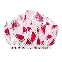 Reusable Vinyl Shower Cap & Bath Cap, Frosted PEVA Elastic Stretch Hem. Multi-Use Waterproof Stretchy Hair Cap for all Hair Lengths - One In A Melon